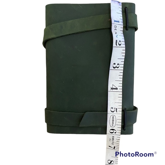 Portland Leather Goods Journal Mossy Green Brushed Leather Lined Pages New! - Picture 5 of 6